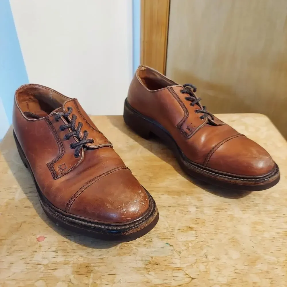 Polo Ralph Lauren England 94% Ridgeway Men's US 8 D Brown Leather Oxfords